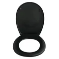 Spirella - Neela Thermo Hart-WC-Sitz – Verchromte ABS-Scharniere – WC-Deckel mit Absenkautomatik – 44 x 37 x 3 cm – Schwarz
