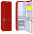 Retro Kühl-Gefrierkombination Rot 244L 181cm LED Energie D leise