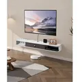 VEVOR TV Schrank hängend Wandhalterung, Fernsehschrank mit Kabelloch, schwebendes TV-Regal mit Stauraum für DVD-Player Kabelbox Spielekonsole, Häng