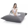 Lazy Bag Sitzsack XXL 400 Liter Dunkelgrau – Riesensitzsack 140x180 cm aus Baumwolle mit waschbarem Bezug für Indoor, Kinder & Erwachsene