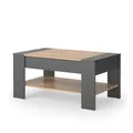 Vicco Couchtisch August, Goldkraft Eiche/Anthrazit, 99.6 x 58.8 cm mit Schublade, mit offener Ablagefläche für Bücher und Zeitschriften
