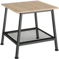 Tectake Beistelltisch Bedford Industrial Style Holz und Stahl  45 50 x 45 x 47 cm Industrial Holz Hell  Eiche Sonoma