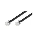 Goobay 50323 Modularanschlusskabel 10 Meter, Schwarz - RJ12-Stecker (6P6C) auf RJ12-Stecker (6P6C)