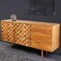 Massivholz Sideboard ALPINE 145cm natur Akazie Retro Design honey finish