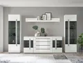 Home affaire Wohnwand Cantara, moderne Anbauwand, Wohnzimmer-Set, in Eiche Evoke oder Weiß, (Set), enthält zwei Vitrinen, ein Sideboard und ein Wandboard