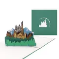 Pop-Up Karte „Bergpanorama & Schloss“ 3D Grußkarte mit Modell German Castle als Souvenir, Geschenk, Geburtstagskarte & Einladung zum Wandern in Bayern