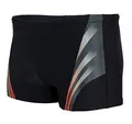 Aquarti Herren Kurze Badehose mit Streifen, Farbe: Schwarz/Rot, Größe: M