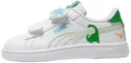 PUMA Kinder Smash 3.0 Dino Sneakers 25, White Green Fruit Vibrant Blue