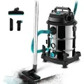 Cecotec Staubsauger de Feststoffe & Flüssigkeiten de 30 L Conga Rockstar Wet & Dry Steel Pro. 1600 W, 23 kPa, Drainage-System de, Vakuum & Gebläs... - Schwarz/Grau