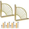 Chstarina Wandhalterung, Wandregal, Dreieck, Winkel, Wandregal, Halterung für Wandregal, aus Holz (Goldfarben)