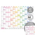 ® Wandkalender 2025 A2 auf Französisch "Rainbow" 594 x 42 cm gefalzt Wandplan...