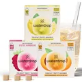 waterdrop® Eistee Mix - 36 Drops Pfirsich, Zitrone & Himbeere - zuckerfreier Durstlöscher & Alternative zu Sirup und Getränkepulver - Ice Tea mit Vitaminen & Schwarzem Tee für Wasser mit Geschmack
