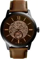 Fossil Automatikuhr TOWNSMAN Automatic ME3155, Armbanduhr, Herrenuhr, mechanische Uhr, Lederarmband
