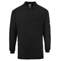 Portwest Flammhemmendes, antistatisches Langarm Poloshirt, Größe: XXL, Farbe: Schwarz, FR10BKRXXL