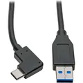Eaton TRIPPLITE USB-C to USB-A Cable M/M Right-Angle C USB 3.1 Gen 1 5 Gbps Thunderbolt 3 Compatible (0.90 m, USB 3.2 Gen 1) (U428-003-CRA)