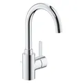 GROHE Eurosmart Cosmopolitan, Waschtischarmatur hoch, wassersparend (Wasserhahn für das Bad, Badarmatur mit Zugstangen-Ablauf, 30cm hoch, einfache Installation am Waschbecken), chrom, 32830001