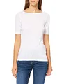 Marc O'Polo Damen T-Shirt aus Bio-Baumwolle mit U-Boot-Ausschnitt, Weiß (White), XL