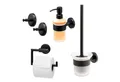 bremermann Badaccessoire-Set Bad-Serie PIAZZA BLACK - Badezimmer Set 4tlg., Edelstahl, 4 tlg.