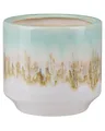 Blumenvase Steinzeug bunt weiß grün gold 15cm wasserdicht handgefertigt Cyme