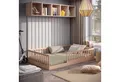 CADANI Kinderbett Timi Bodenbett bis 200 kg belastbar mit abnehmbarem Rausfallschutz (120x200 cm, Montessori Kinder- & Jugendbett aus Kiefer Massivholz), inkl. stabilem Roll-Lattenrost, Natur