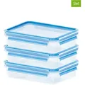 Emsa 3er-Set: Frischhaltedosen "Clip & Close" in Blau - 3x 1,2 l