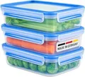 Emsa Frischhaltedosen-Set 3 x 1,2 L rechteckig | 100% dicht | BPA-frei | mikrowellengeeignet | spülmaschinenfest | blau