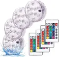 Unterwasser LED Licht 4 Stück mit Fernbedienung für Poolbeleuchtung Garten