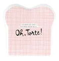 Grafik-Werkstatt Toast-Teller mit Spruch | Porzellan | Torte, 14,5 x 15,5 cm, Rosa,weiß