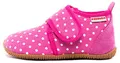 GIESSWEIN Hausschuh Stans - Slim Fit - Kinder Hausschuhe Unisex | Bequeme Baumwoll Slipper | Mädchen Pantoffeln mit Punkten | rutschfest,20 EU, Himbeer 364
