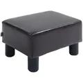 Homcom Fusshocker,, Dunkelbraun, Leder, 30x24x40 cm, Wohnzimmer, Hocker, Sitzhocker