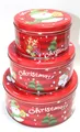 3 er Set Weihnachtsgebäck Dosen, Metalldosen, Aufbewahrungsdosen für Gebäck