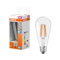 Osram LED Star Globe LED-Lampe in klassischer Edison-Kolbenform, 6.5 W / 806 lm, 4000 K für kaltweißes Licht, CRI 80, klares bleifreies Glas, E27 Sockel, IP20, EEK E, 64 mm Durchmesser.