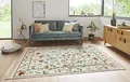 Nouristan Naveh Orient Teppich – Wohnzimmerteppich Orientalisch Kurzflor mit Fransen Vintage Orientalischer Samt-Teppich für Esszimmer, Wohnzimmer, Schlafzimmer – Creme, 160x230cm