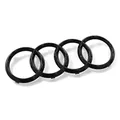 Audi 8W0071801 Ringe Emblem Kühlergrill Logo, schwarz *** nur für S-Line Exterieur (PR-Code 2K7) *** Größe vor dem Kauf messen! ***
