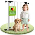 BOMI Schutzgitter Mira XXL Tür | Zum Klemmen | 90° Stop | Schließt automatisch | Türschutzgitter | Treppenschutzgitter Türgitter Klemmgitter für Babys, Kleinkinder, Tiere | Breite: 85-93 cm