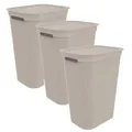 Rotho Brisen 3er-Set Wäschesammler 50l mit Deckel, Kunststoff, beige
