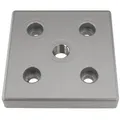 Platte, Transport- und Fußplatte M16, 100x100x16, Zink-Druckguß, pulverbeschichtet, alufarbig