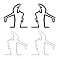 4 Stück Auto Aufkleber Lustige, Car Sticker Funny, Wütender Mann Kratzer Erinnerung Autoaufkleber, Glastüraufkleber, Personalisierte Kreative Aufkleber, Reflektierend, Nachts Sichtbar, Schwarz