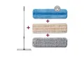 Betty Bossi Reinigungsbürste Wischmopp mit 3 Wischpads Reinigungsset Bodenwischer Aluminium, (4-tlg., 4 tlg), Teleskopstiel&360°-Gelenk, Klettverschluss, Waschmachinengeeignet 60°C