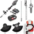 IKRA 4in1 Akku Multitool IB-MT 36 | 36V Bosch System | Trimmer 33 cm | Freischneider Ø 25,5 cm | Heckenschere 38 cm | Astsäge | Akku (4,0 Ah) & L...