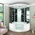 Dampfdusche Whirlpool Dusche Duschkabine K60-SW-EH-EC-SC 140x140cm Schlauchreinigung+Scheibenversiegelung