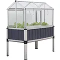 TTL GARDEN „Superior“ Alu Hochbeet mit Frühbeet Aufsatz - 128x114x60cm großes hochwertiges Aluminium Hochbeet mit Gewächshaus Abdeckung mehrteilige Türen & Dach aus durchsichtigem Polycarbonat