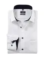 OLYMP Herren Oberhemd Langarm Level Five - Jersey Hemd, Atmungsaktives Gewebe, NY Kent Kragen, Extra Dünn - Hemden Herren - Weiss 00-42