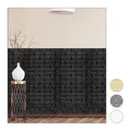 Relaxdays Wandpaneele selbstklebend, 10er Set, dekorative Steinoptik, 3D Paneele, weicher Schaumstoff, 78x70cm, schwarz