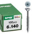 SPAX Schrauben mit T-STAR plus Senkkopf, Teilgewinde, Blank Verzinkt, 6,0 x 140 mm - 100 Stück