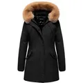 REPUBLIX Winterjacke LEXIE Damen Gefütterte Dicke Winter Jacke Mantel Parka mit Kapuze schwarz M