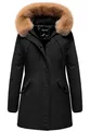 REPUBLIX Damen Gefütterte Dicke Winter Jacke Mantel Parka mit Kapuze RJ-8013 Schwarz M