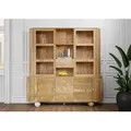 Buffet Mango 204x50x210 natur lackiert / Marmor weiß FLORENZ #125