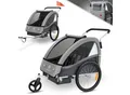 KESSER® Kinderanhänger Fahrradanhänger Sport-RX 2 in 1 Joggerfunktion Kinderfahrradanhänger + 5-Punkt Sicherheitsgurt 360°-Vorderrad Jogger Buggy Fahrrad Anhänger für 1 bis 2 Kinder max. 40kg