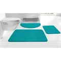 OTTO home Badematte Regona, Badteppich, Badvorleger, Badezimmer Teppich, Höhe 15 mm, rutschhemmend beschichtet, fußbodenheizungsgeeignet, schnell trocknend, strapazierfähig, Polyester, rechteckig, Uni Farben, besonders weich, als rechteckig und halbrund erhältlich grün rechteckig | 80 cm x 150 cm x 15 mm